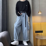 Xituodai Baggy Jeans Trousers Male Denim Pants Black Wide Leg Pants Men's Jeans Loose Casual Korean Streetwear Hip Hop Harajuku