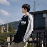 Xituodai American Long Sleeve T-Shirt Men's Fashion Brand Letter Printed O-neck Korean Loose Letter Student T-Shirt Spring Autumn