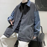 Xituodai Denim jacket Spring Autumn Long Sleeve Black Oversized Harajuku Jeans Jacket Men Clothing Fashion Korean Tops Clothes