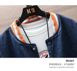 Xituodai New Arrival Letter Rib Sleeve Cotton Print Fashion Logo Single Breasted Casual Bomber Baseball Denim Jacket Loose Coat