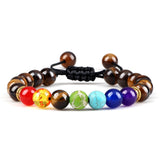 Black Lava Stone Crown Charm Tiger Eye Beads Bracelet For Men Women Braided Bracelets Handmade Adjustable Jewelry Pulseira