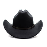 New Vintage Western Cowboy Hat For Men's Gentleman Lady Jazz Cowgirl With Leather Wide Brim Cloche Church Sombrero Hombre Caps