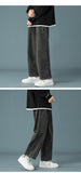 Xituodai 2022 Spring New Men's Baggy Denim Wide Leg Pants Korean Style Elastic Waist Stylish Harem Fit Jeans Skateboard Trouse Male Black