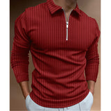 Xituodai Men's Business Casual Polo Shirts 2022 New Autumn Long Sleeve Turndown Collar With Zipper Polo Shirt Fashion Solid Color Tops