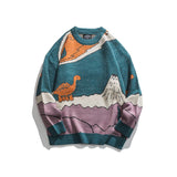 Xituodai Harajuku Cartoon Little Dinosaur Knitted Sweater Spring Winter Men Women Vintage Pullover Casual Streetwear Tops Clothes 2022