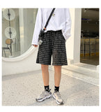 Xituodai Ins Fashion Print Casual Shorts Men Korean Baggy Straight Beach Bermuda Shorts Drawstring Basketball Knee-Length Pants