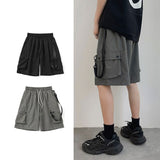 Xituodai Men's Casual Cargo Shorts 2022 Summer Thin Baggy Big Pocket Oversize Shorts Fashion Street Drawstring Knee Length Pants Clothing