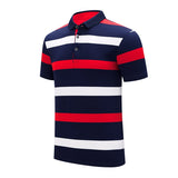 Xituodai New Summer Men Classic Striped Polo Mens Cotton Short-Sleeved Embroidered Business Casual Hot Polo Shirt Male Dropshipping