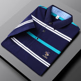 Xituodai New Summer Men Classic Striped Polo Mens Cotton Short-Sleeved Embroidered Business Casual Hot Polo Shirt Male Dropshipping