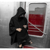 Xituodai Techwear Black Oversized Hoodies Sweatshirt Baggy Trench Coat Anorak Men Goth Punk Japanese Streetwear Hip Hop Gothic