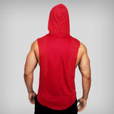 Xituodai Running Vest Brand Gym Clothing Mens Bodybuilding Hooded Tank Top Cotton Sleeveless Vest Sweatshirt Fitness Workout Sportswear