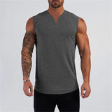 Xituodai Gym Clothing V Neck Cotton Bodybuilding Tank Top Mens Workout Sleeveless Shirt Fitness Sportswear Running Vests Muscle Singlets