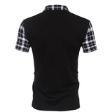 Xituodai Summer New Men's Casual Stritching Short Sleeve Polo Shirt Business Clothes Luxury Tee Male Fashion Grid Zipper Polos Tops Men