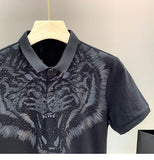 Xituodai 2022 New Arrival Tiger Head Printing Short Knitted Casual Solid Polos Summer Men T Shirt Men Leisure Cotton Tshirt