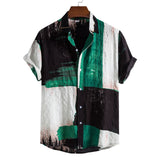 Men's Shirts Men Hawaiian Casual Button Shirts Musical Instruments Printed Short-sleeve Beach Blouses Tops Camicias