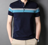 Xituodai Top Grade 95% Cotton Brand Designer Trendy Polo Shirt Men Summer Design Striped Short Sleeve Casual Fashions Men Clothes