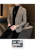 Xituodai Vintage Plaid Blazer British Stylish Male Blazer Suit Jacket Business Casual Blazer Jacket Terno Masculino Mens Blazer Pattern