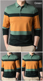 Xituodai 2022 New Polo Shirt for Men Long Sleeve Striped Autumn Multi-color Fashion Clothing Casual Male Korean Style Polo T Shirt