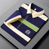 Xituodai New Summer Men Classic Striped Polo Mens Cotton Short-Sleeved Embroidered Business Casual Hot Polo Shirt Male Dropshipping