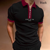 Xituodai Summer New Men's Clothing Polo Shirts Streetwear Print Casual Short Sleeve Tee Shirt Men Turn-Down Collar Zipper Polos