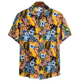 Xituodai Men's Hawaiian Polyester Summer Short Sleeve Shirt Tropical Leaf 3D Pattern Printing Beach Male Shirts Casual Blouse For Men 5xl