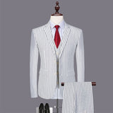 Xituodai (Blazer + Pants + Vest) 2022 Brand Suit Men 3 Piece Groom Wedding Men Suit Suit Fashion Design Striped Business Dress Tuxedo