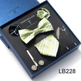 Xituodai Mix Colors New Style Silk Classic Wedding Gift Tie Pocket Squares Set Necktie Box Black Suit Accessories Solid Men