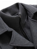 Xituodai - Men's Business Woolen Coat Fashion Double Collar Mid-length Woolen Jacket For Autumn/Winter