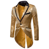 Xituodai Shiny Gold Sequin Glitter Embellished Blazer Jacket Men Nightclub Prom Suit Blazer Men Costume Homme Stage Clothes For singers