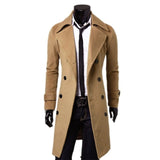 Xituodai Fashion Brand Autumn Jacket Long Trench Coat Men&#39;s High Quality Self-cultivation Solid Color Men&#39;s Coat Double-breasted Jacket
