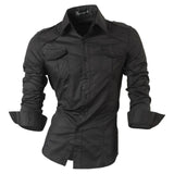 Xituodai Men&#39;s Dress Shirts Casual Stylish Long Sleeve Designer Button Down Slim Fit 8397 WineRed