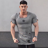 Xituodai New 2022 Cotton Men&#39;s T shirt Vintage Ripped Hole T-shirt Men Fashion Casual Top Tee Men Hip Hop Activewears Fitness Tshirt Male