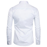 Xituodai White Business Dress Shirt Men Fashion Slim Fit Long Sleeve Soild Casual Shirts Mens Working Office Wear Shirt With Pocket S-8XL