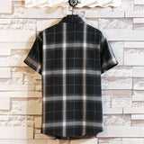 Xituodai Brand Summer Men&#39;s Plaid BLACK WHITE Shirt Fashion Short Sleeve Casual Shirts Plus Asian SIZE M-4XL 5XL