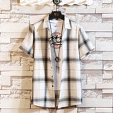 Xituodai Brand Summer Men&#39;s Plaid BLACK WHITE Shirt Fashion Short Sleeve Casual Shirts Plus Asian SIZE M-4XL 5XL