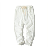 Xituodai Lightweight Men&#39;s Summer Casual Pants Cotton Harem Trousers Elastic Waist Ankle-Length Man&#39;s Pants