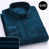 Xituodai Plus Size 6xl Autumn/winter Warm Quality 100%cotton Corduroy long sleeved button collar smart casual shirts for men comfortable