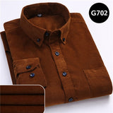 Xituodai Plus Size 6xl Autumn/winter Warm Quality 100%cotton Corduroy long sleeved button collar smart casual shirts for men comfortable