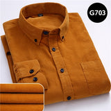 Xituodai Plus Size 6xl Autumn/winter Warm Quality 100%cotton Corduroy long sleeved button collar smart casual shirts for men comfortable