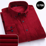 Xituodai Plus Size 6xl Autumn/winter Warm Quality 100%cotton Corduroy long sleeved button collar smart casual shirts for men comfortable