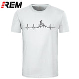 Xituodai Mountain Bike Heartbeat Funny MTB Dirt Bike T Shirt Plus Size Custom Short Sleeve Men&#39;s T-shirt Fashion Family Cotton