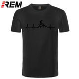 Xituodai Mountain Bike Heartbeat Funny MTB Dirt Bike T Shirt Plus Size Custom Short Sleeve Men&#39;s T-shirt Fashion Family Cotton