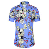 Xituodai Summer Fashion Mens Shirt Slim Fit Short Sleeve Floral Shirt Mens Clothing Trend Mens Casual Flower Shirts Size M-7XL