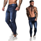 Xituodai Jeans Men Elastic Waist Skinny Jeans Men 2020 Stretch Ripped Pants Streetwear Mens Denim Jeans Blue