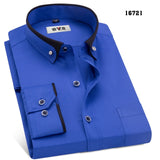 Xituodai Men&#39;s Business Dress Shirts Male Formal Button-Down Collar Shirt Fashion Style Spring&amp;Autumn Men&#39;s Casual Shirt