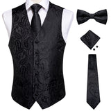 Xituodai Vests For Men Slim Fit Mens Wedding Suit Vest Casual Sleeveless Formal Business Male Waistcoat Hanky Necktie Bow Tie Set DiBanGu