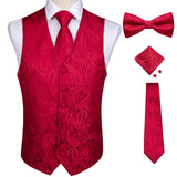 Xituodai Vests For Men Slim Fit Mens Wedding Suit Vest Casual Sleeveless Formal Business Male Waistcoat Hanky Necktie Bow Tie Set DiBanGu