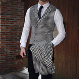 Xituodai Men&#39;s Houndstooth Blazer Suits Houndstooth Jaket for Wedding Suits Formal Tweed Tuxedos Custom Made Man Suits Jacket+pants+vest