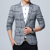 Xituodai New Mens Blazers Slim Fit Suits for Men Business Formal Blazer Mens Wedding Suit Jackets Male Fashion Plaid Mens Blazer Jacket