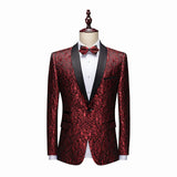 Xituodai Men Blazers Banquet Party Prom Ball Slim Fit Wedding Tuxedo Suit Jackets Shawl Lapel Stage Costume Nightclub Singer Host Dancer